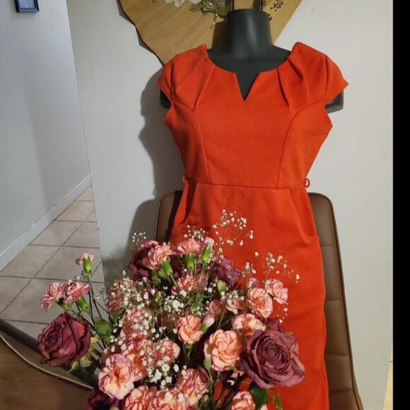 Pretty coral body con dress. - Picture 1 of 6